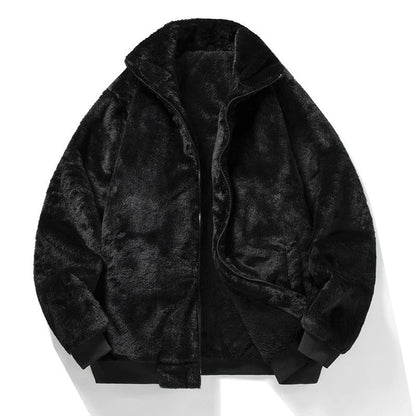 John Men's Faux Fur Relaxed Bomber Jacket