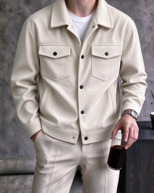 Jonathan Men's Relaxed Textured Button-Up Jacket