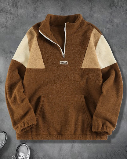 Jorvik Colorblock Fleece Quarter Zip Pullover