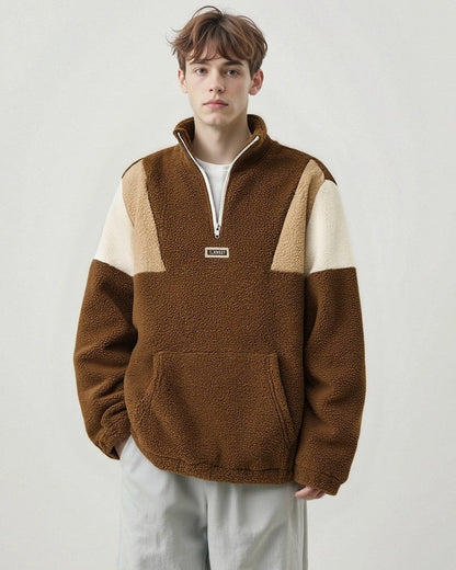 Jorvik Colorblock Fleece Quarter Zip Pullover