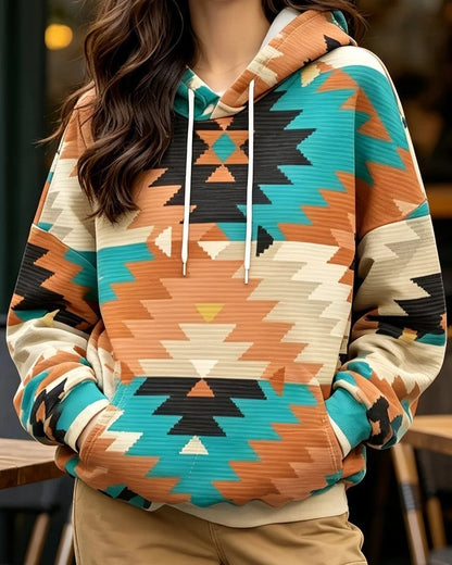 Julia Women's Southwestern Geometric Print Hoodie