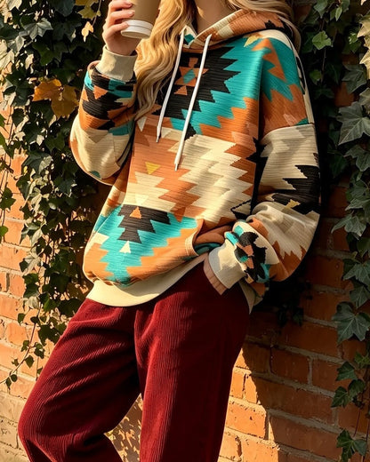 Julia Women's Southwestern Geometric Print Hoodie