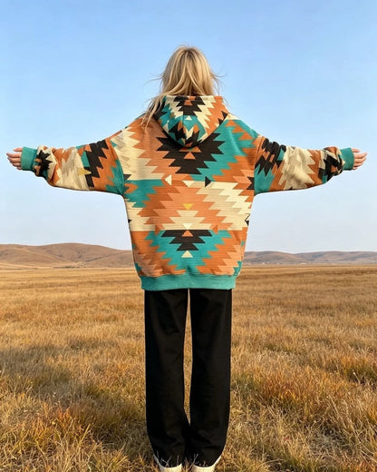 Julia Women's Southwestern Geometric Print Hoodie