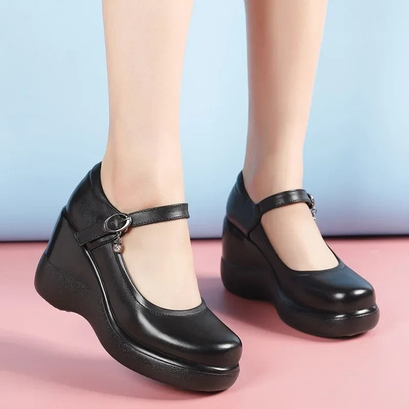 June Women's Platform Wedge Mary Jane Shoes