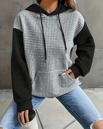 Kate Women's Textured Block Hooded Sweatshirt