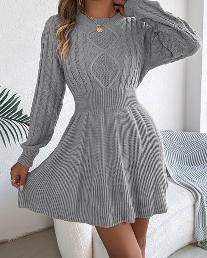 Laura Women's Cable Knit Long Sleeve Sweater Dress