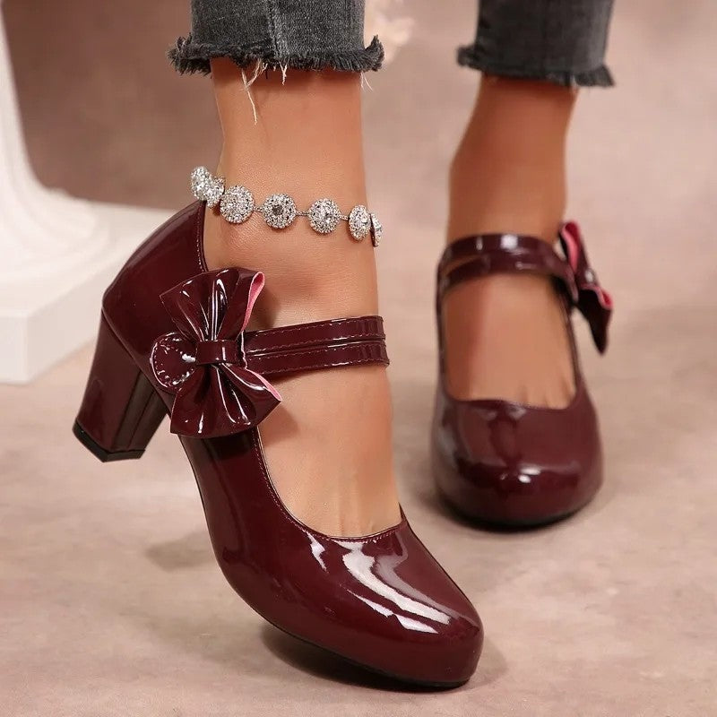 Lauren Women's Double Strap Block Heel Pumps