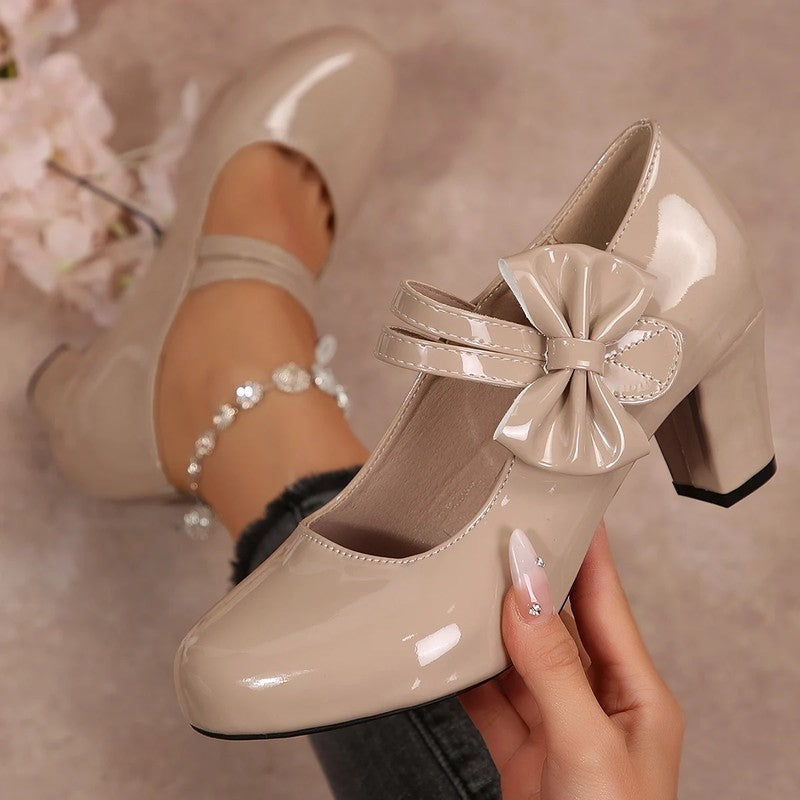 Lauren Women's Double Strap Block Heel Pumps