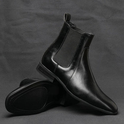 Laurent Polished Elastic Chelsea Boots