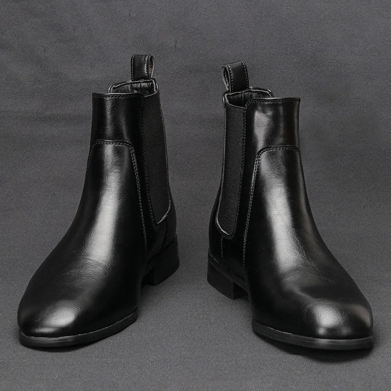 Laurent Polished Elastic Chelsea Boots