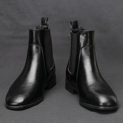 Laurent Polished Elastic Chelsea Boots