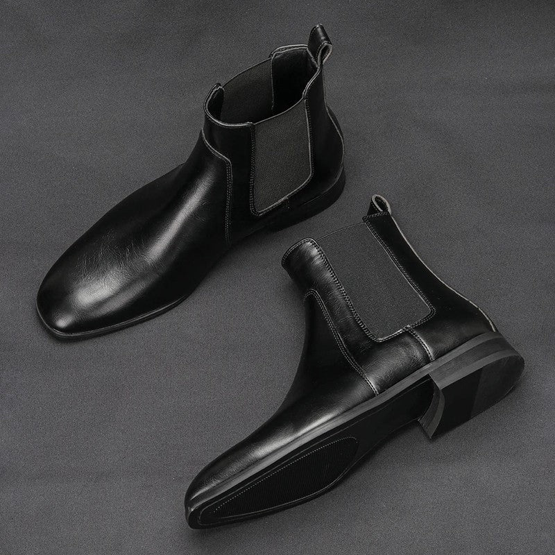Laurent Polished Elastic Chelsea Boots
