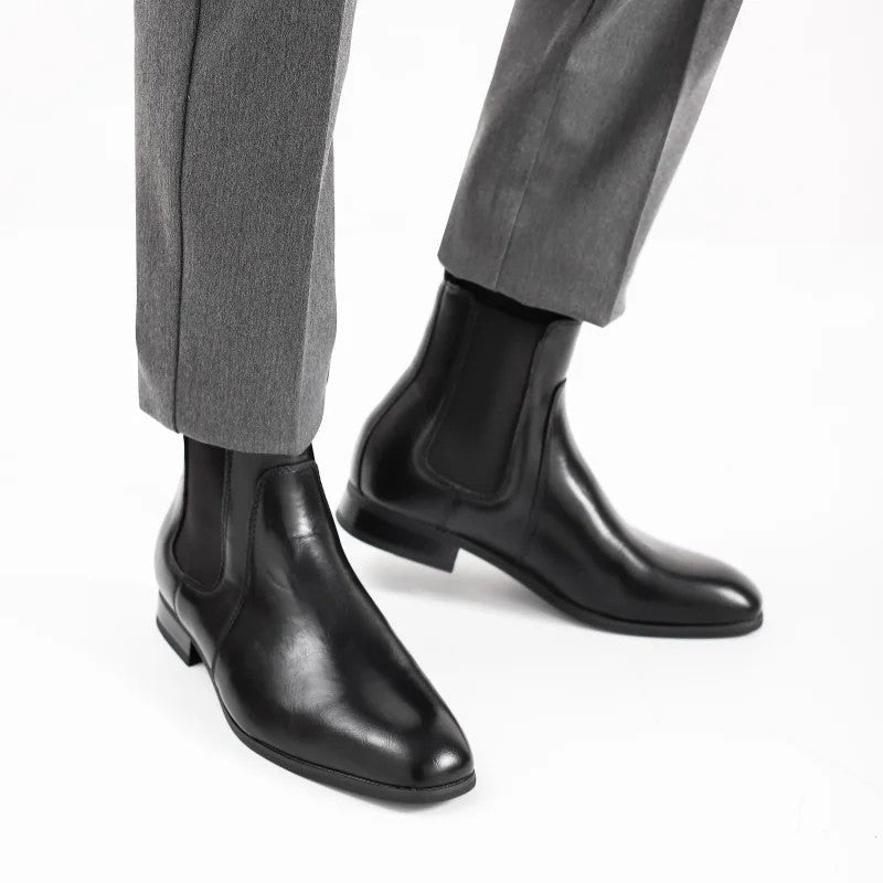 Laurent Polished Elastic Chelsea Boots