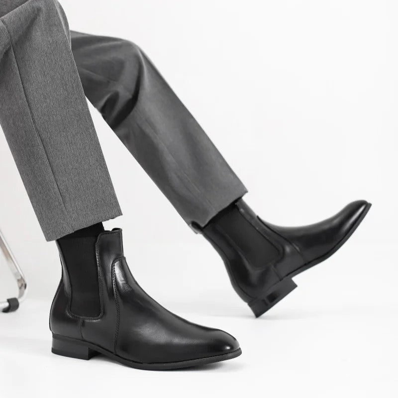 Laurent Polished Elastic Chelsea Boots