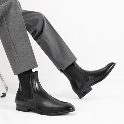 Laurent Polished Elastic Chelsea Boots