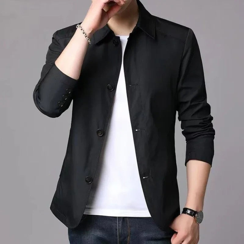 Lazone Relaxed Stretch Button-Up Jacket