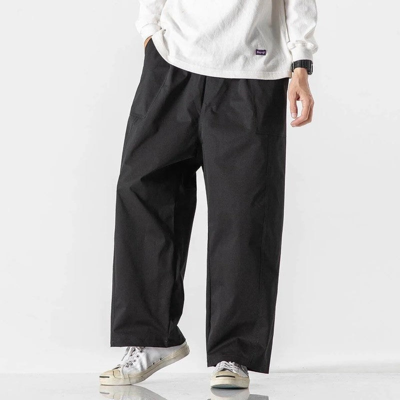 Plus Size Lazune Relaxed Wide-Leg Cotton Pants