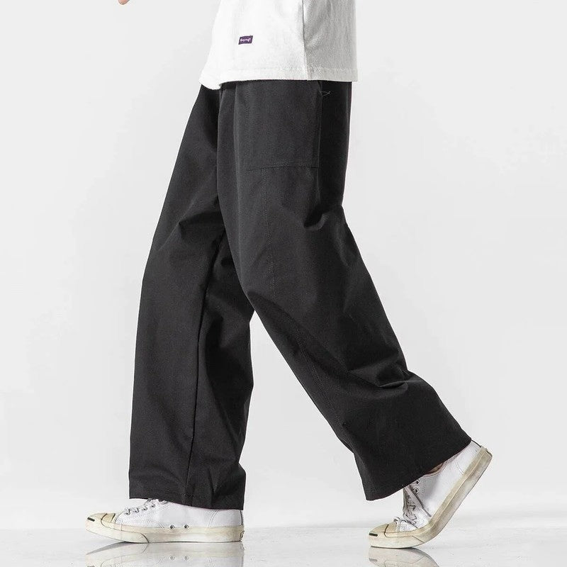 Plus Size Lazune Relaxed Wide-Leg Cotton Pants