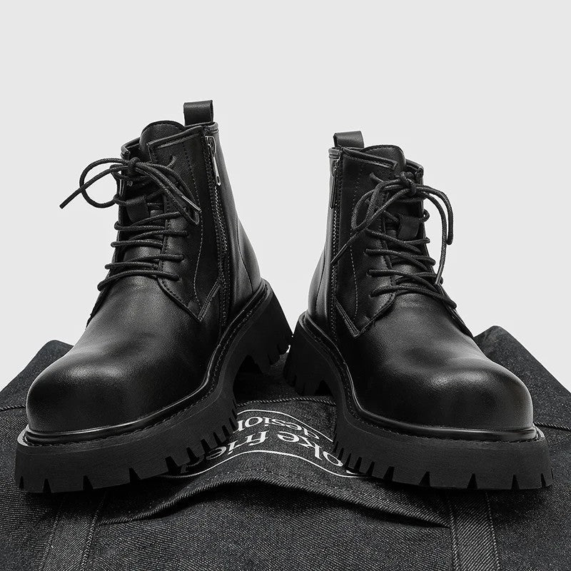 Leander Lug Sole Leather Combat Boots