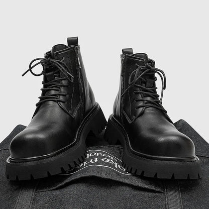 Leander Lug Sole Leather Combat Boots