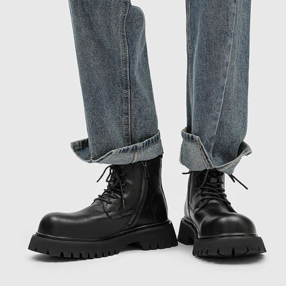 Leander Lug Sole Leather Combat Boots