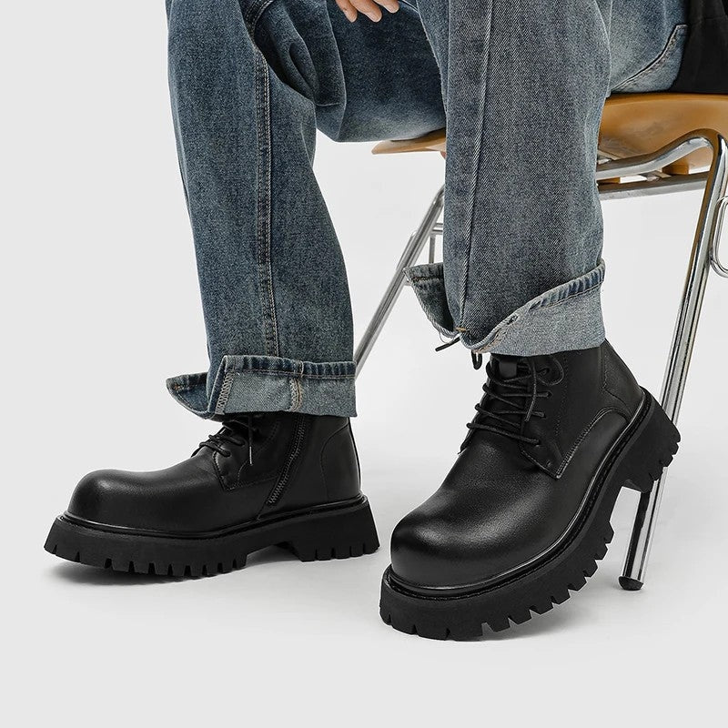 Leander Lug Sole Leather Combat Boots