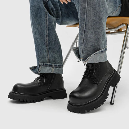 Leander Lug Sole Leather Combat Boots