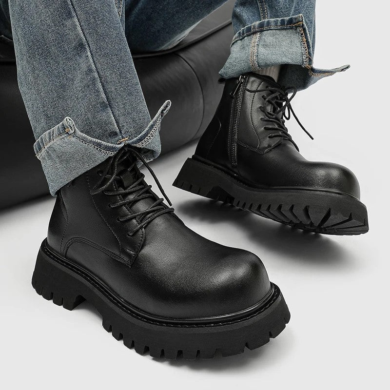 Leander Lug Sole Leather Combat Boots