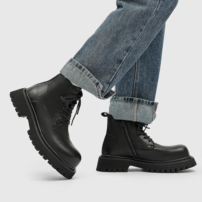 Leander Lug Sole Leather Combat Boots