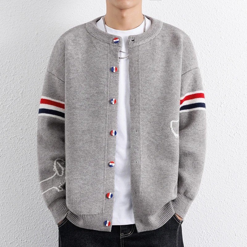 Levron Relaxed Knit Varsity Cardigan
