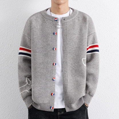 Levron Relaxed Knit Varsity Cardigan
