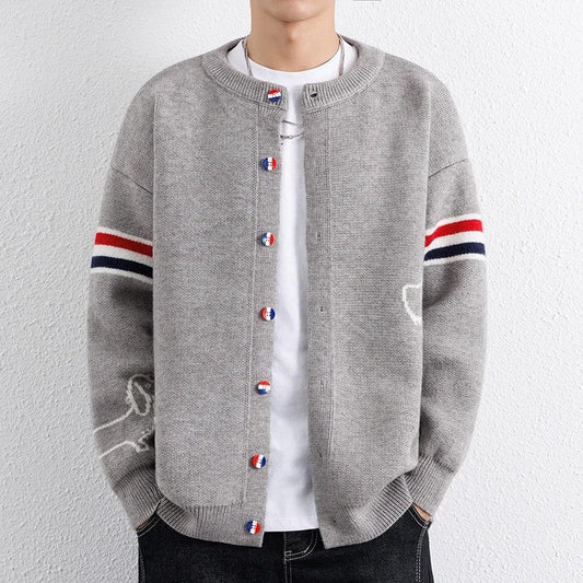 Levron Relaxed Knit Varsity Cardigan