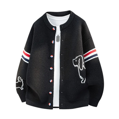 Levron Relaxed Knit Varsity Cardigan