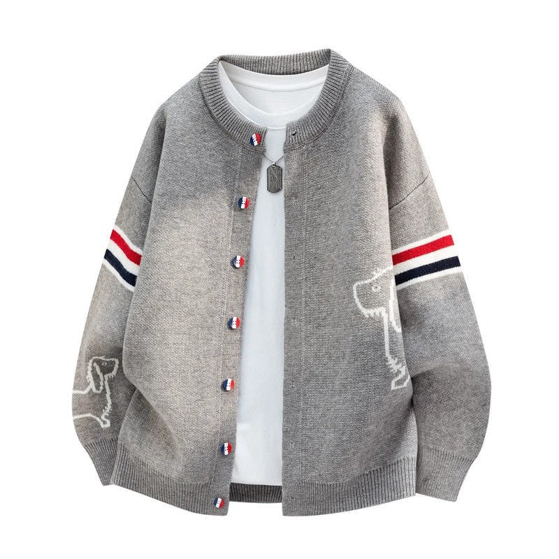 Levron Relaxed Knit Varsity Cardigan