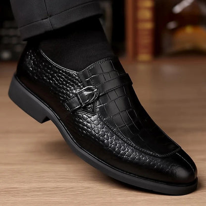 Lorain Embossed Buckle Dress Loafer