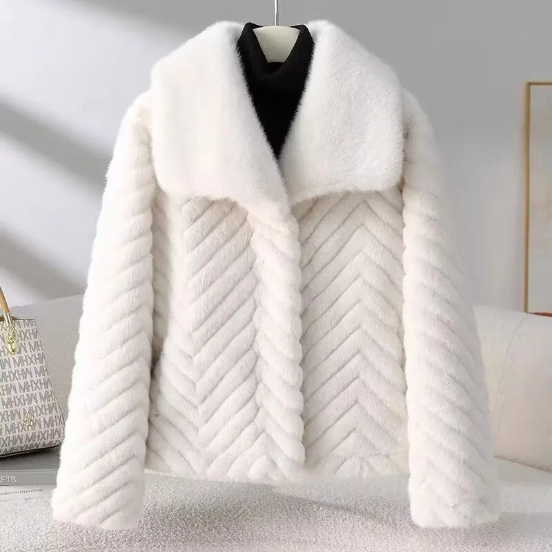 Lorrix Chevron Faux Fur Jacket