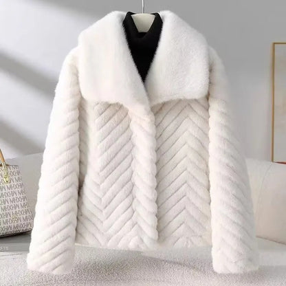 Lorrix Chevron Faux Fur Jacket