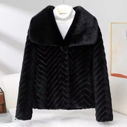 Lorrix Chevron Faux Fur Jacket