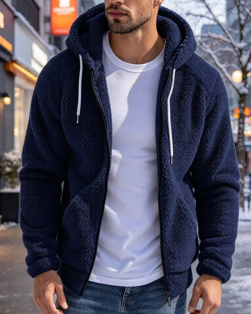 Luca Men's Fleece Zip Hooded Jacket