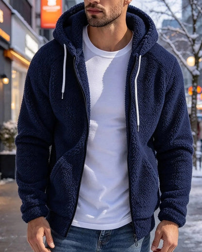 Luca Men's Fleece Zip Hooded Jacket