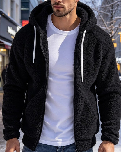 Luca Men's Fleece Zip Hooded Jacket