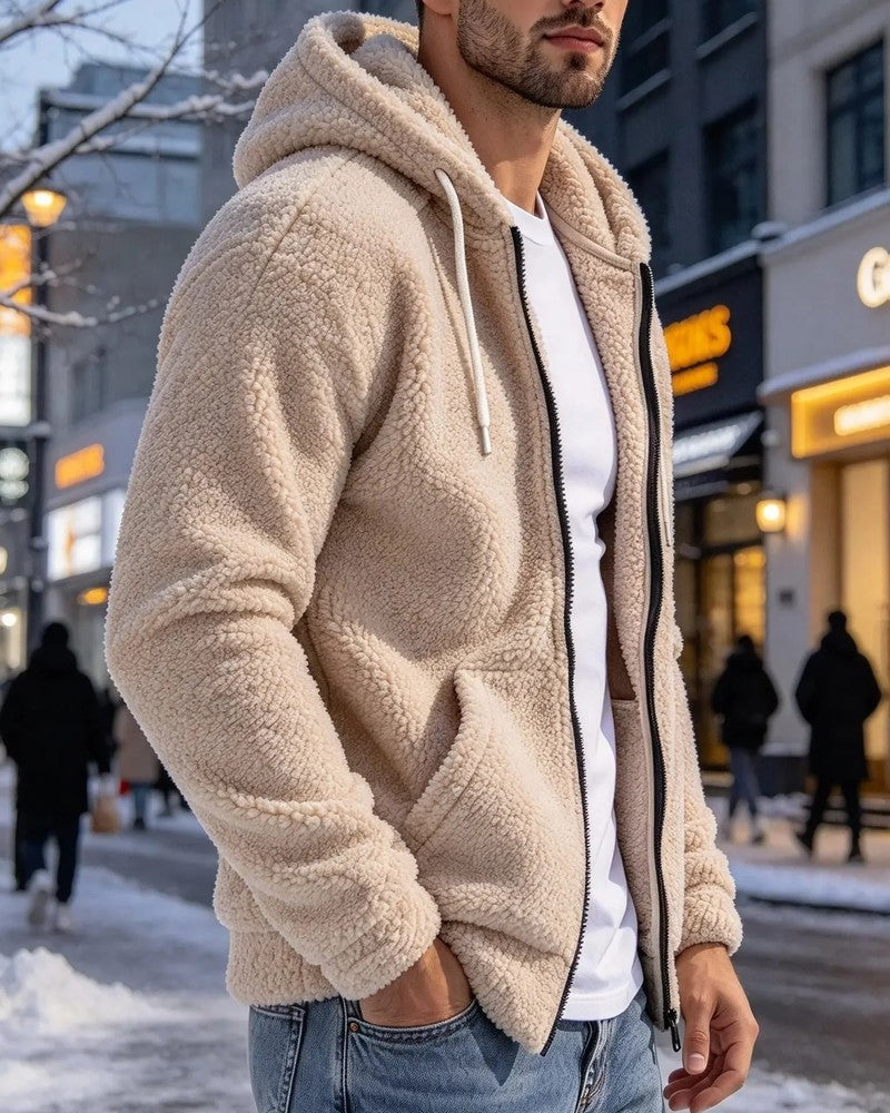 Luca Men's Fleece Zip Hooded Jacket