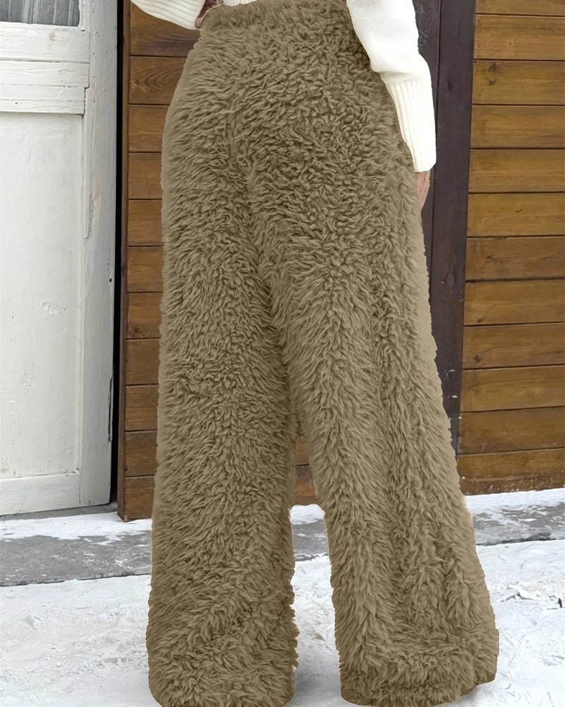 Lucia Women's Fuzzy Wide-Leg Lounge Pants