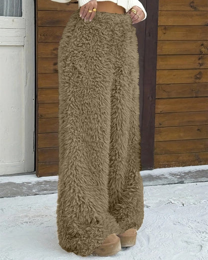 Lucia Women's Fuzzy Wide-Leg Lounge Pants
