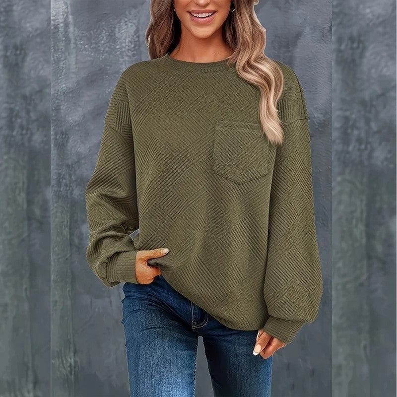 Lucy Women's Textured Geometric Knit Pullover