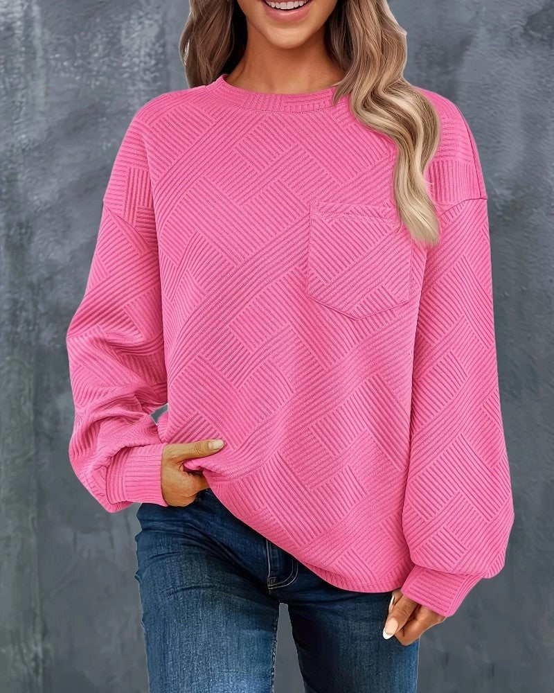 Lucy Women's Textured Geometric Knit Pullover