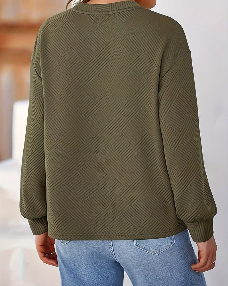 Lucy Women's Textured Geometric Knit Pullover
