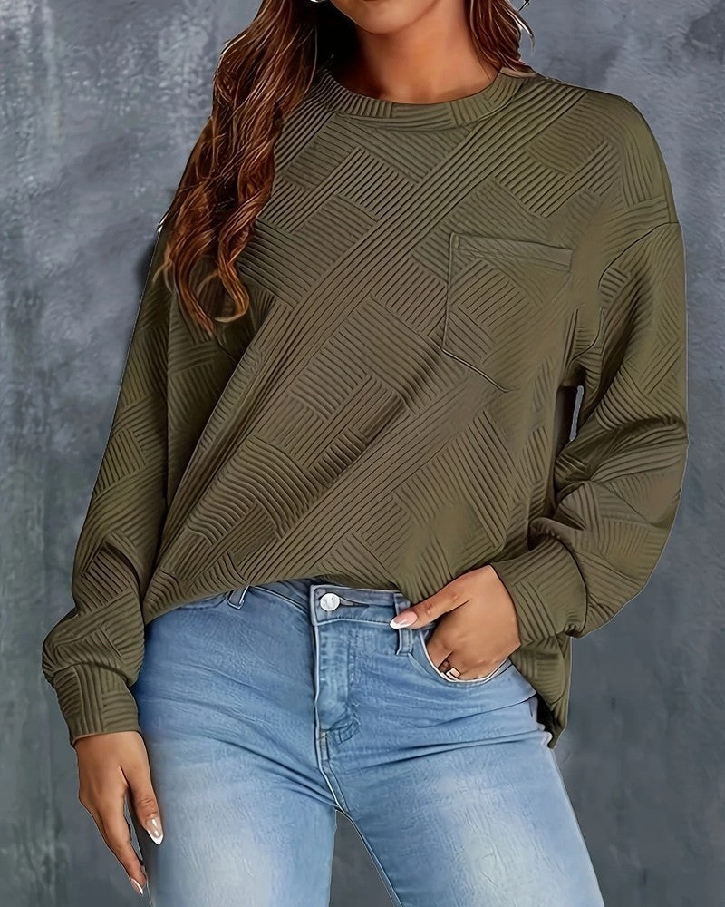 Lucy Women's Textured Geometric Knit Pullover