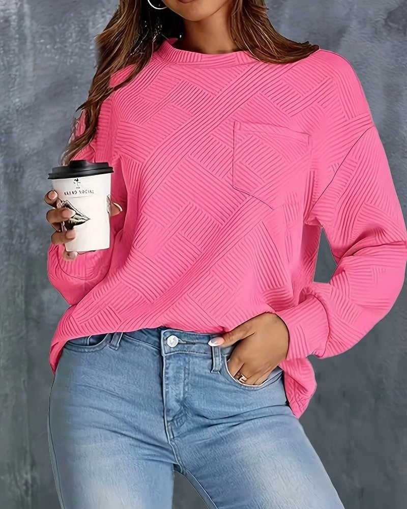 Lucy Women's Textured Geometric Knit Pullover