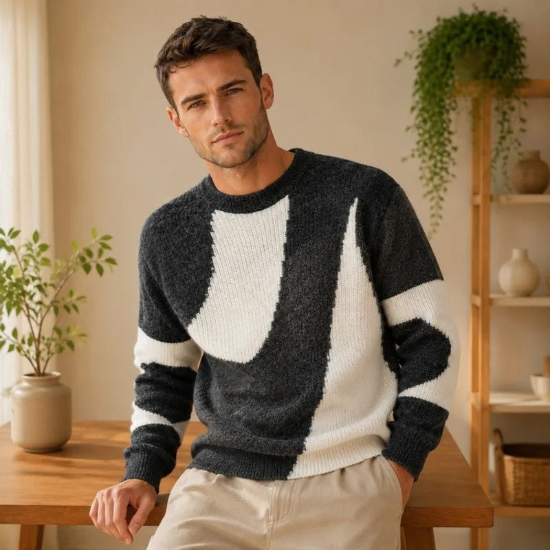 Luke Men's Relaxed Abstract Knit Sweater